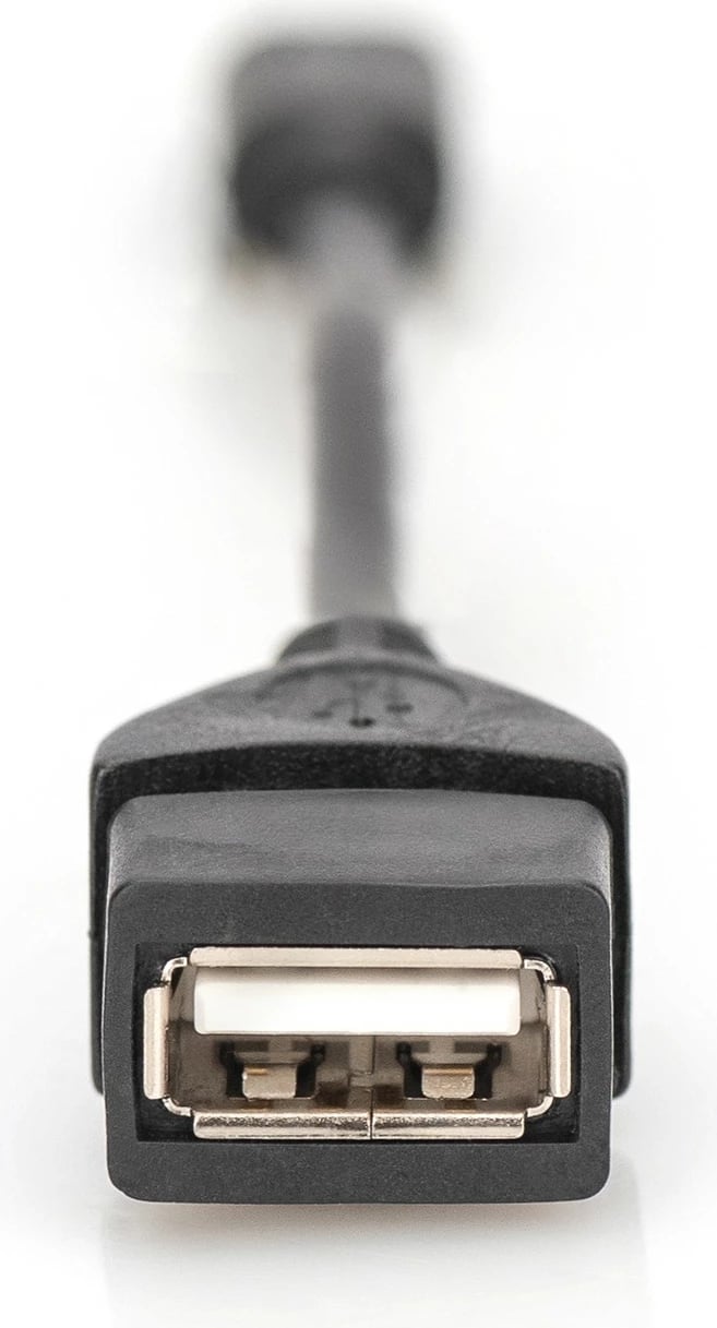 Adapter USB OTG Digitus Mini-USB B në USB A, 0.2m, zi