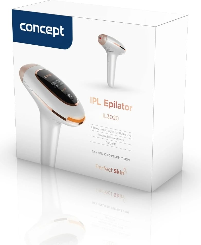 Depilator IPL Concept IL3020 Perfect Skin, 2 koka, i bardhë/ari/rozë