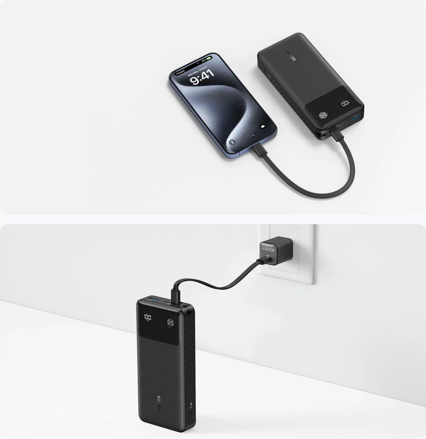 Powerbank Anker A1384G11, 20000 mAh, Power Delivery, 30 W, Ngjyrë e zezë