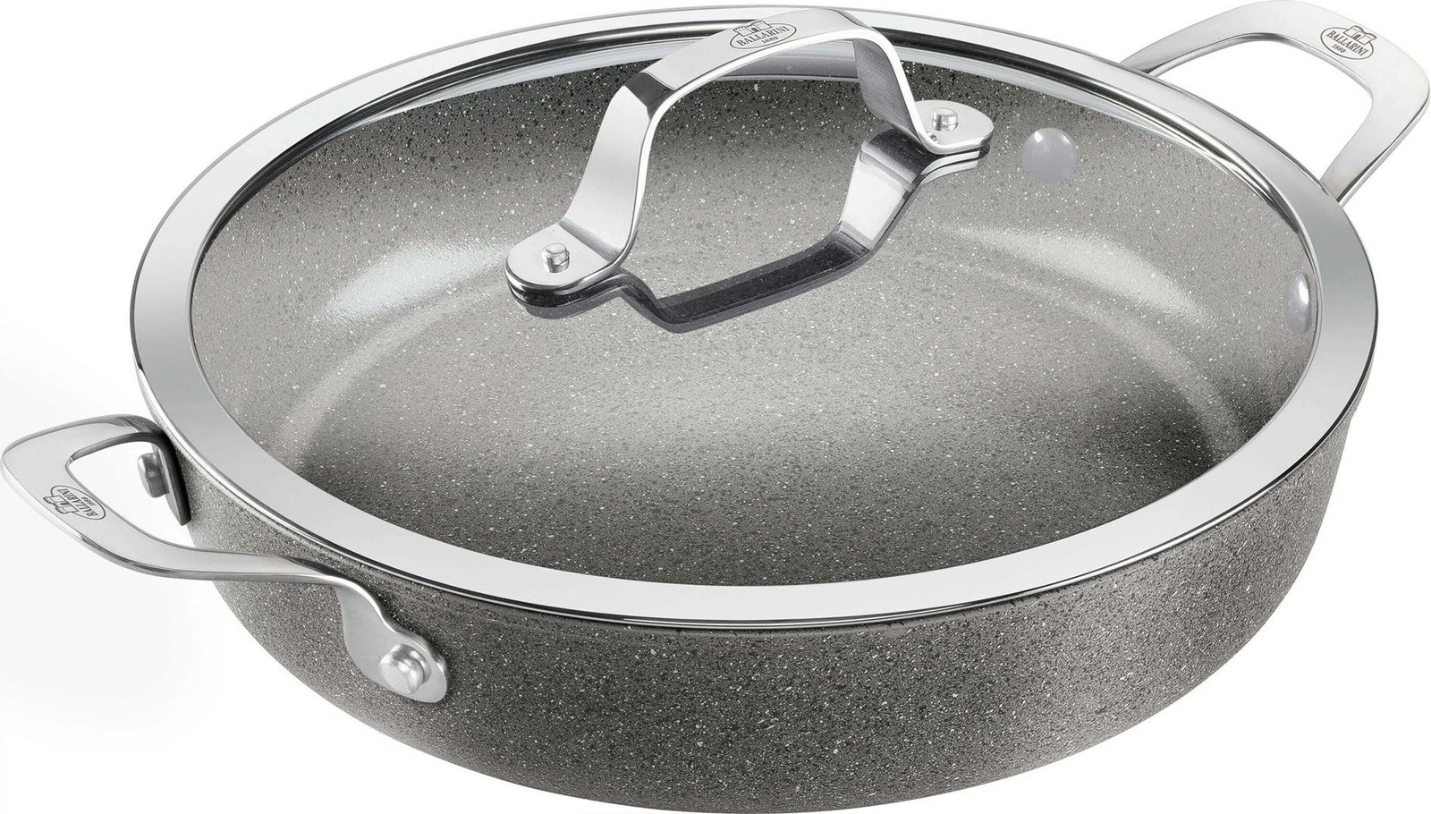 Tigan qeramike BALLARINI Salina, 28 cm me kapak, Gri