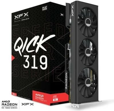 Kartelë grafike XFX RX 7700 XT 12GB Speedster QICK319, GDDR6, 3 ventilatorë, e zezë