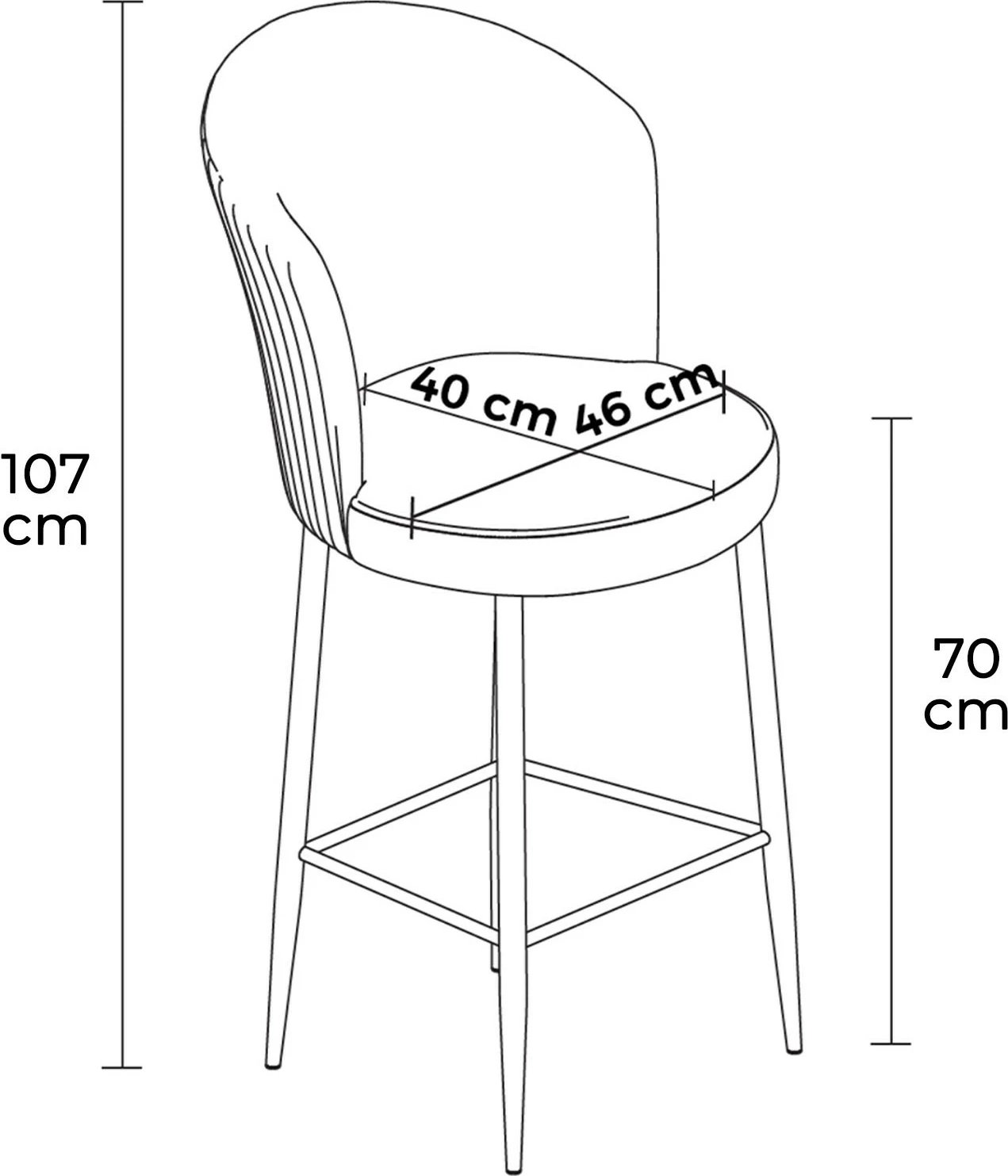 Set karrigesh për bar, krem dhe e bardhë, 4 copë, Hanah Home, Fora