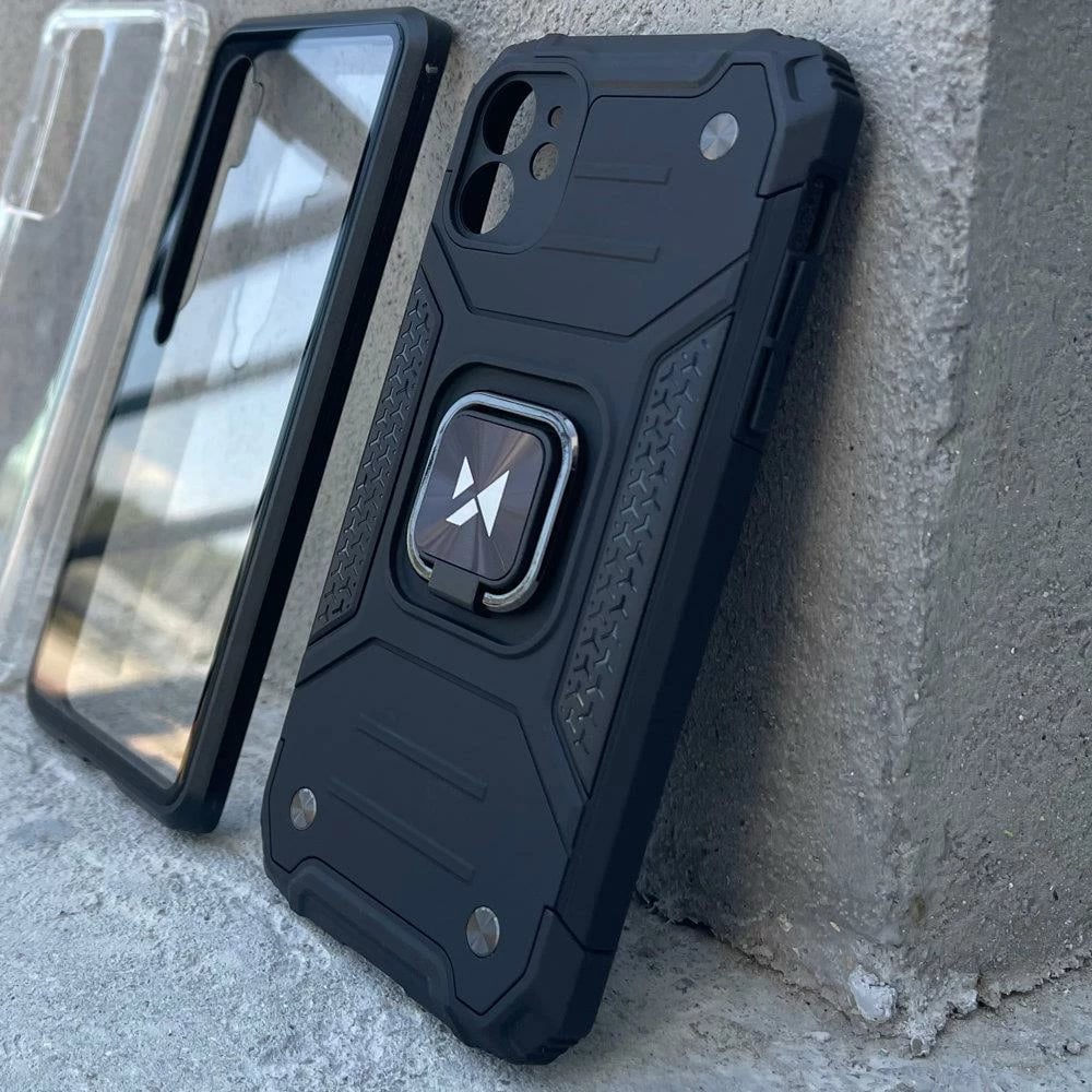 Mbështjellës Wozinsky Ring Armor Tough Hybrid për Xiaomi Poco M4 Pro 5G / Redmi Note 11 5G / Redmi Note 11T 5G / Redmi Note 11S 5G, i zi