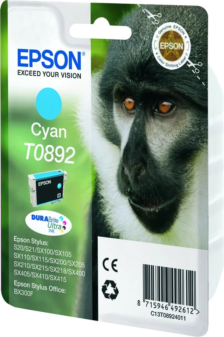 Bojë Epson Monkey Singlepack Cyan T0892, 3.5 ml