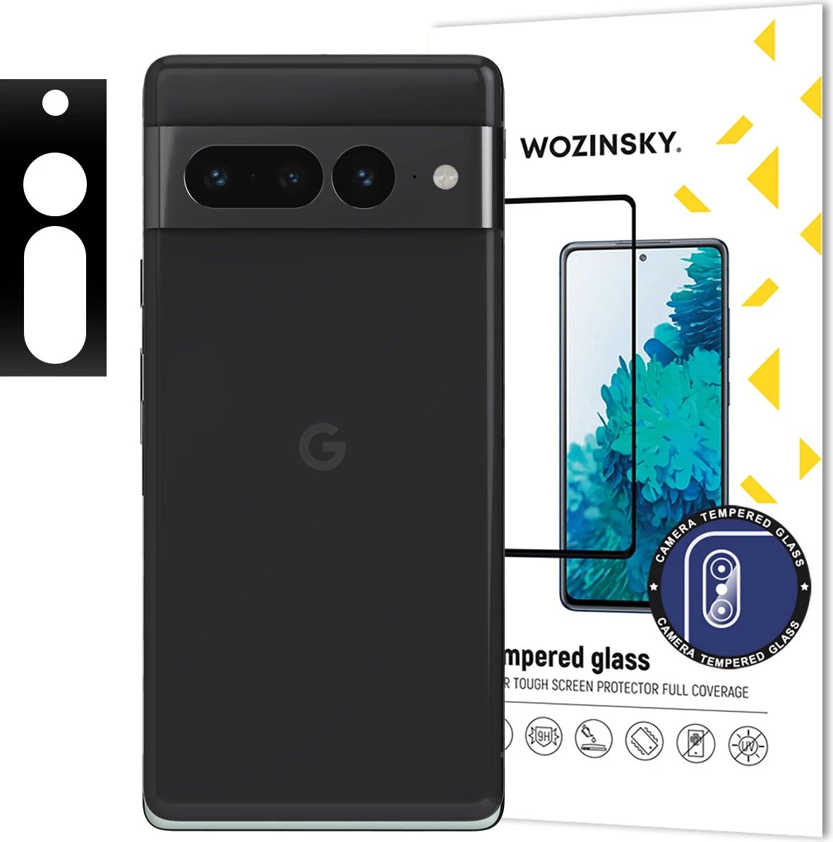 Mbështjellës xhami për kamerë Wozinsky Full Camera Glass për Google Pixel 7 Pro, i zi