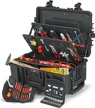 Kasë veglash Knipex 00 21 37, polipropilen, e zezë, rezistente ndaj pluhurit dhe ujit