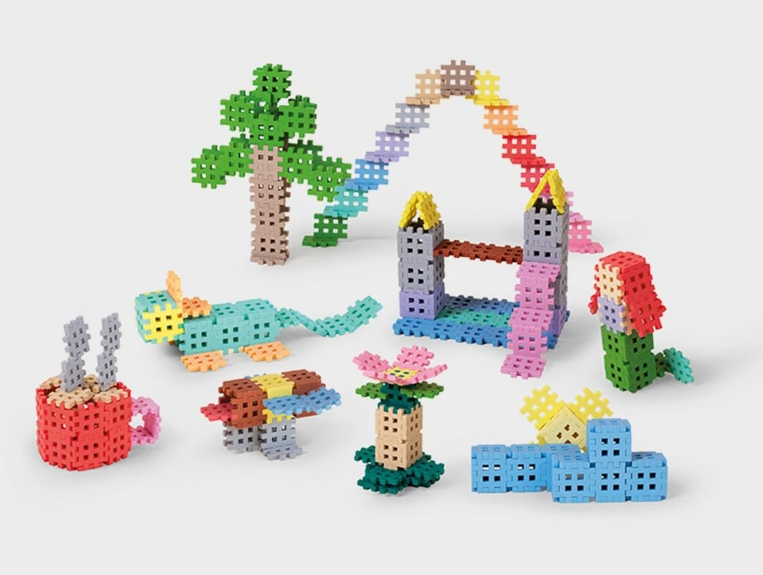 Blloqe ndërtimi Marioinex Waffle Mini Pastel, 300 pjesë, plastikë, shumëngjyrëshe, set