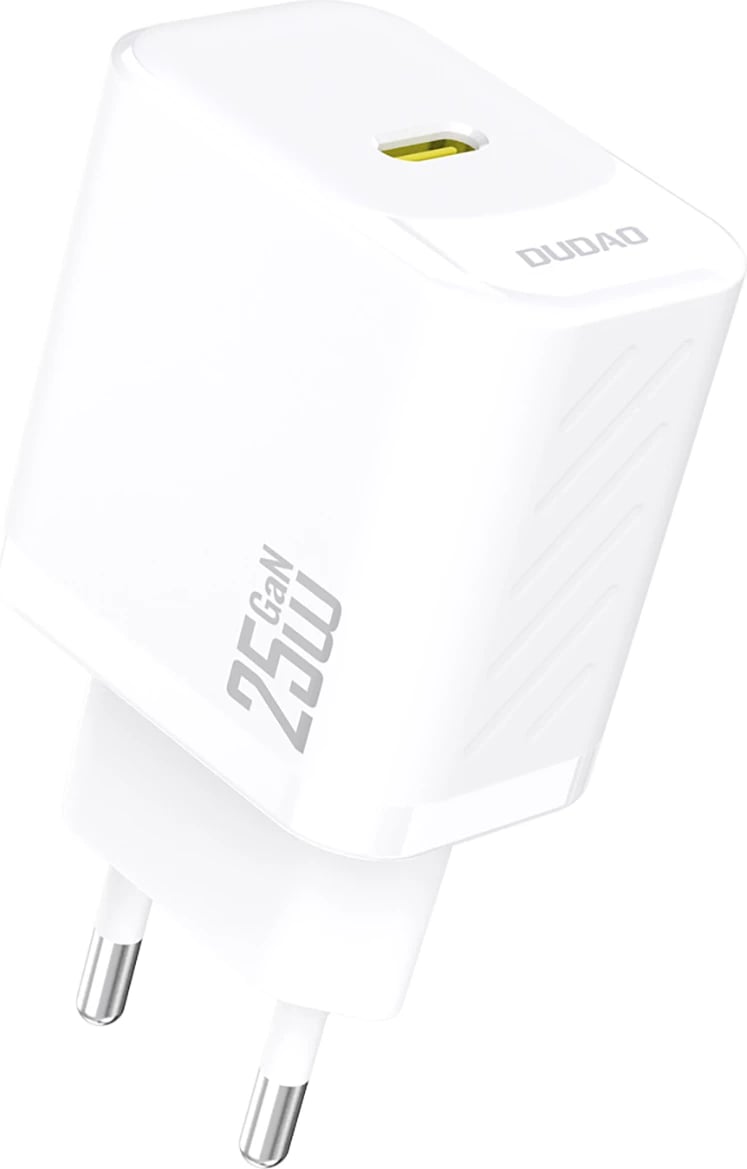 Karikues muri Dudao A27, 25W, GaN, USB-C, Bardhë