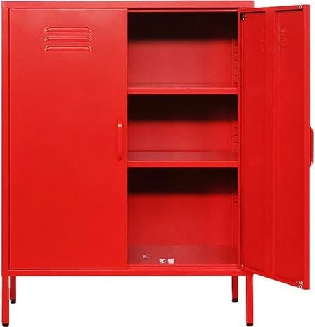 Dollap metalik Nextdeco, i kuq, H102x80x40cm