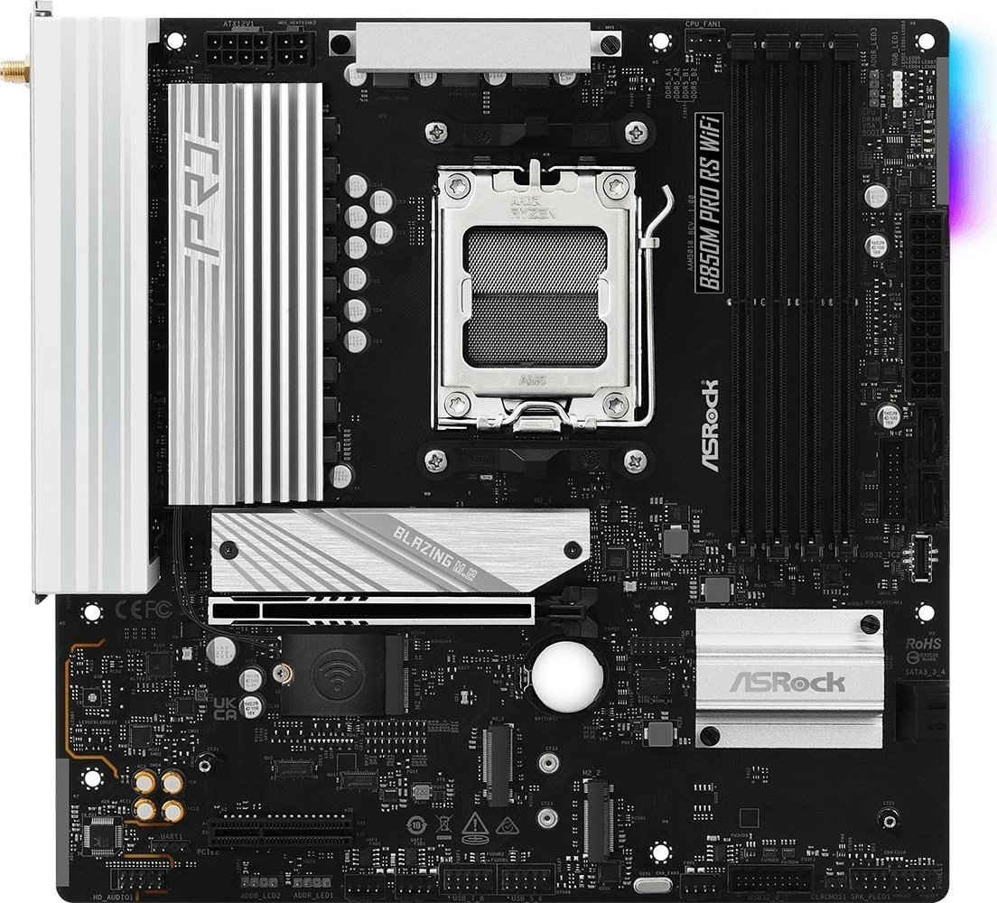 Pllakë amë ASRock B850M Pro RS WiFi, Socket AM5, DDR5, Wi-Fi 6E, PCIe 5.0
