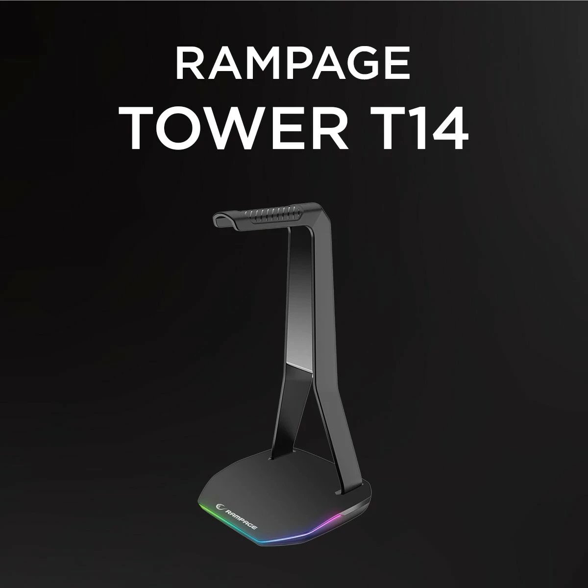 Stojak kufje Rampage T14, gaming, RGB, 2x USB, e zezë