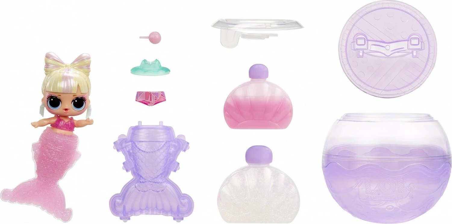 Kukull surprizë L.O.L. Surprise Mermaids, MGA, 510604-EUC, me bisht që ndryshon ngjyrë