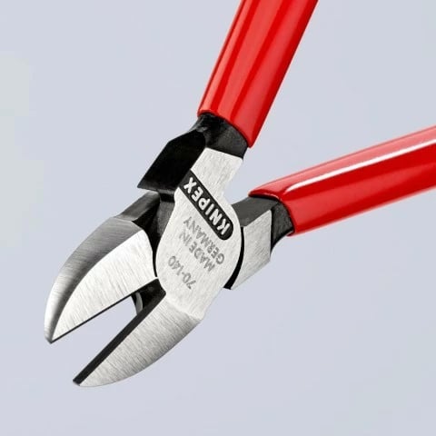 Darë diagonale Knipex 70 01 140, 140mm, dorezë plastike, e kuqe