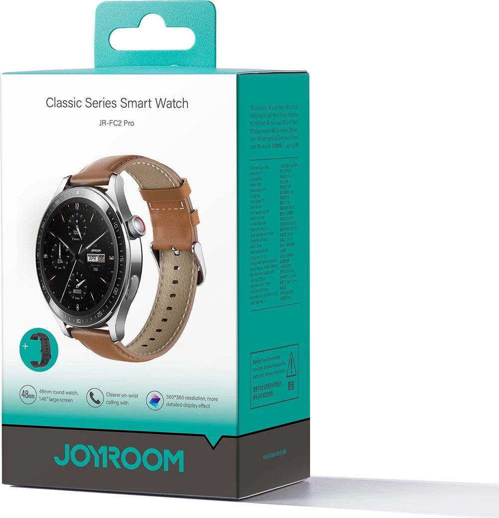 Smartwatch Joyroom JR-FC2 Pro, 1.46", Bluetooth, 350mAh, argjendtë, me rripa lëkure dhe silikoni