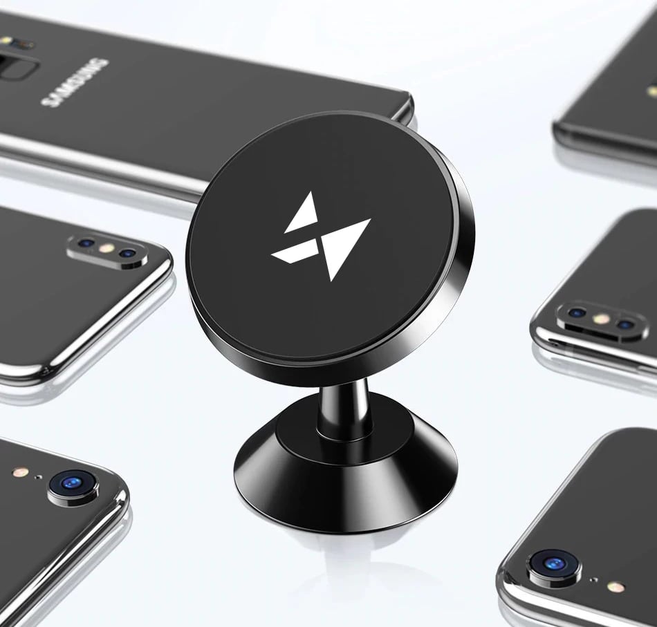 Mbajtës magnetik për telefon Wozinsky WMH-05, për makinë, i zi