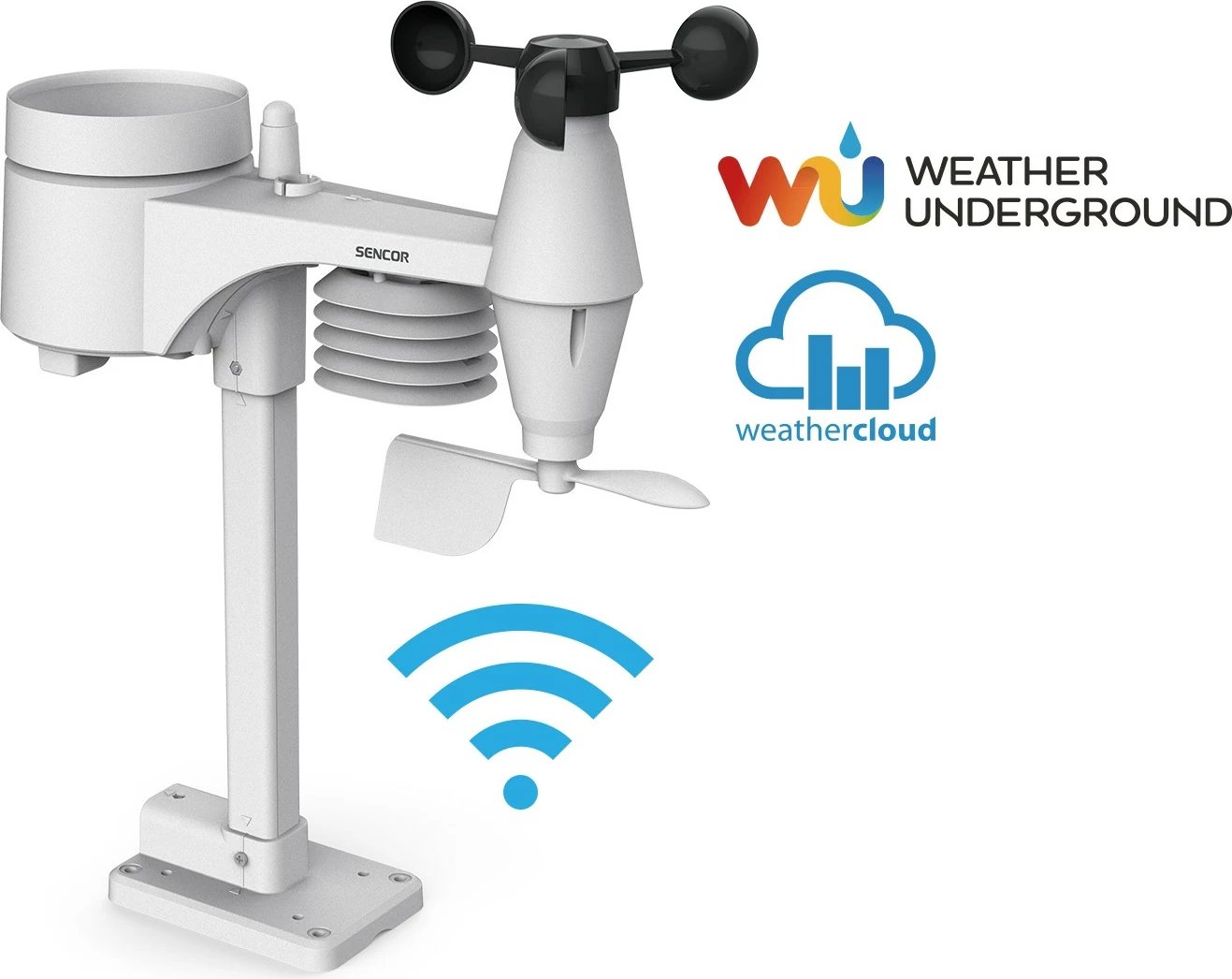 Stacion moti Sencor SWS 9898 PRO me WiFi, sensor 5-në-1, zi/bardhë