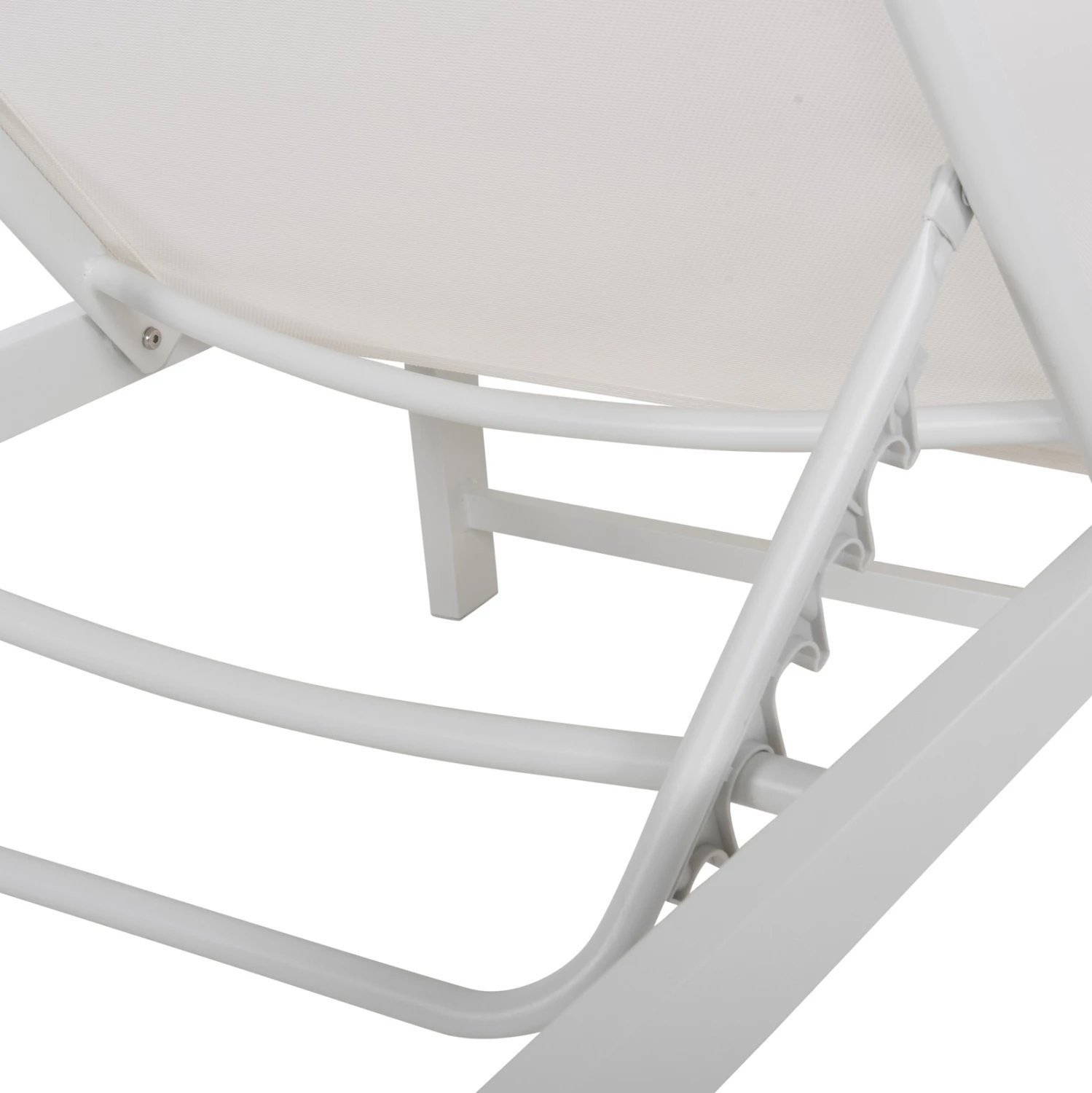 Shezlong alumini THATCHER, kornizë bardhë & tekstilene, 196,5x64,5x92H cm