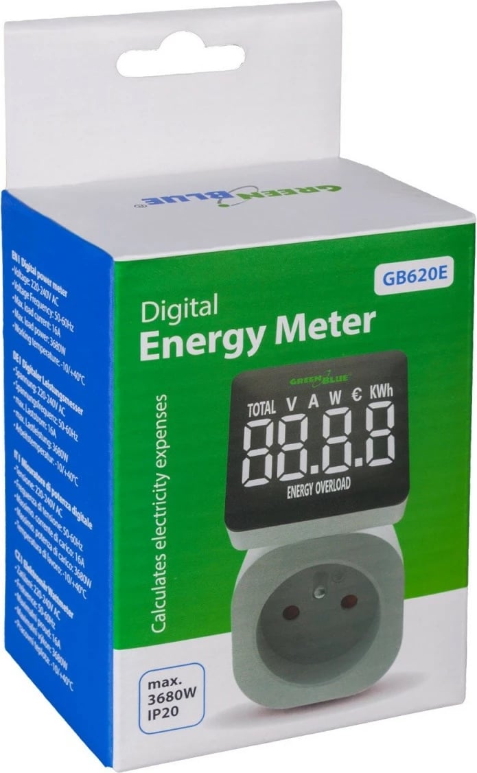 Matës energjie GreenBlue GB620E, 3680W, i bardhë