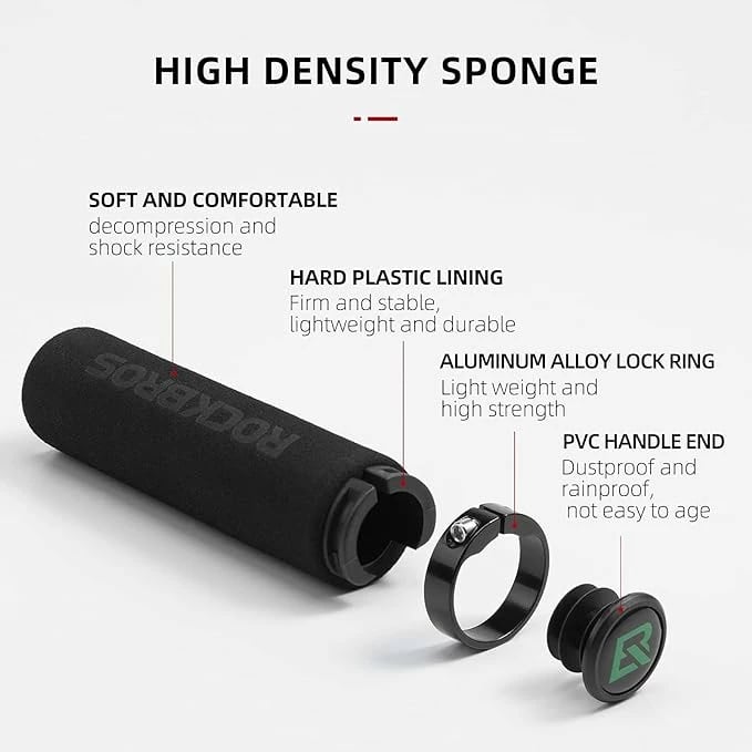 Doreza timoni për biçikletë Rockbros BT1001BKBK, sfungjer, e zezë