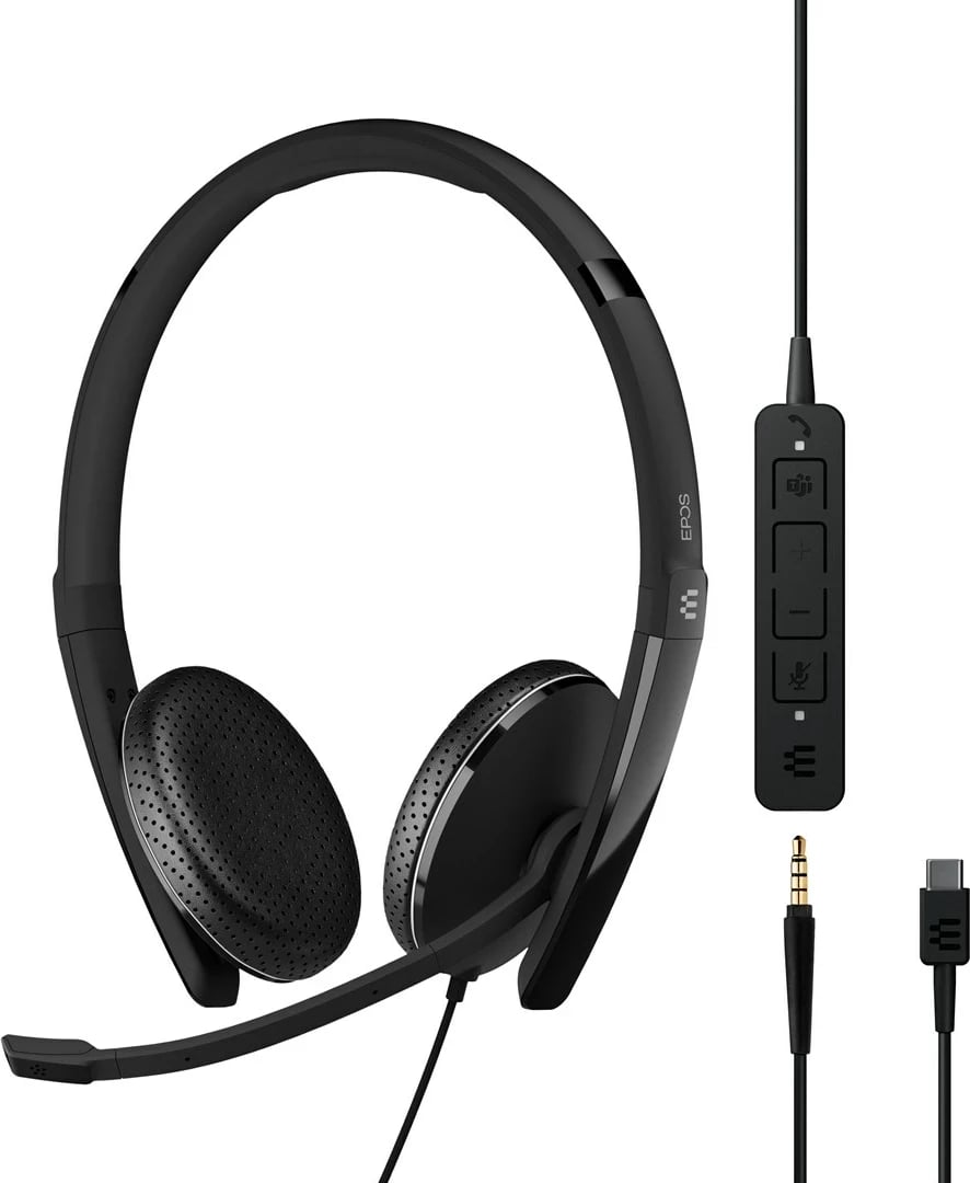 Kufje EPOS ADAPT 165T USB C II me mikrofon, të zeza