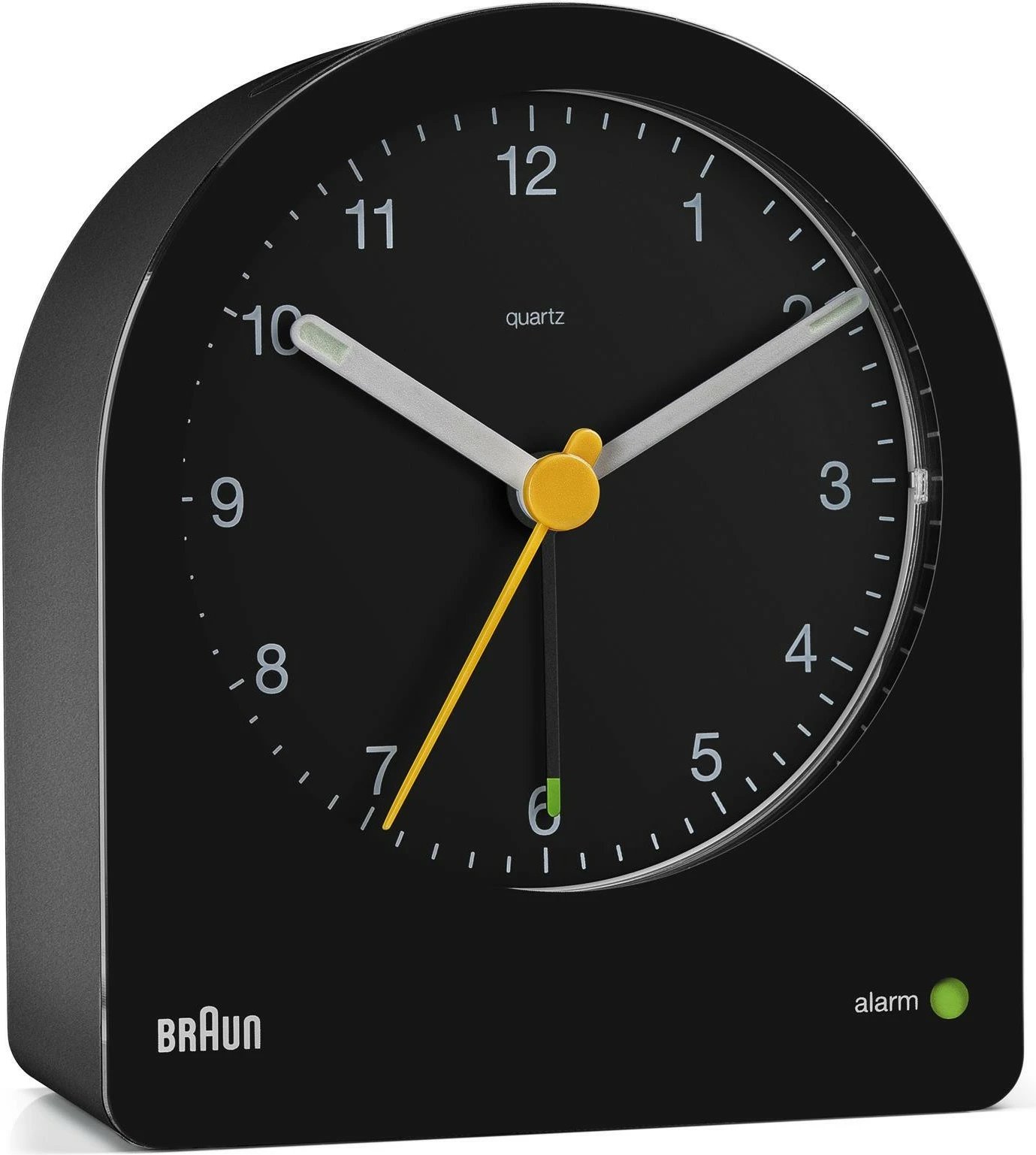 Orë alarmi Braun BC22, analog, kuarc, zezë/verdhe, 12h