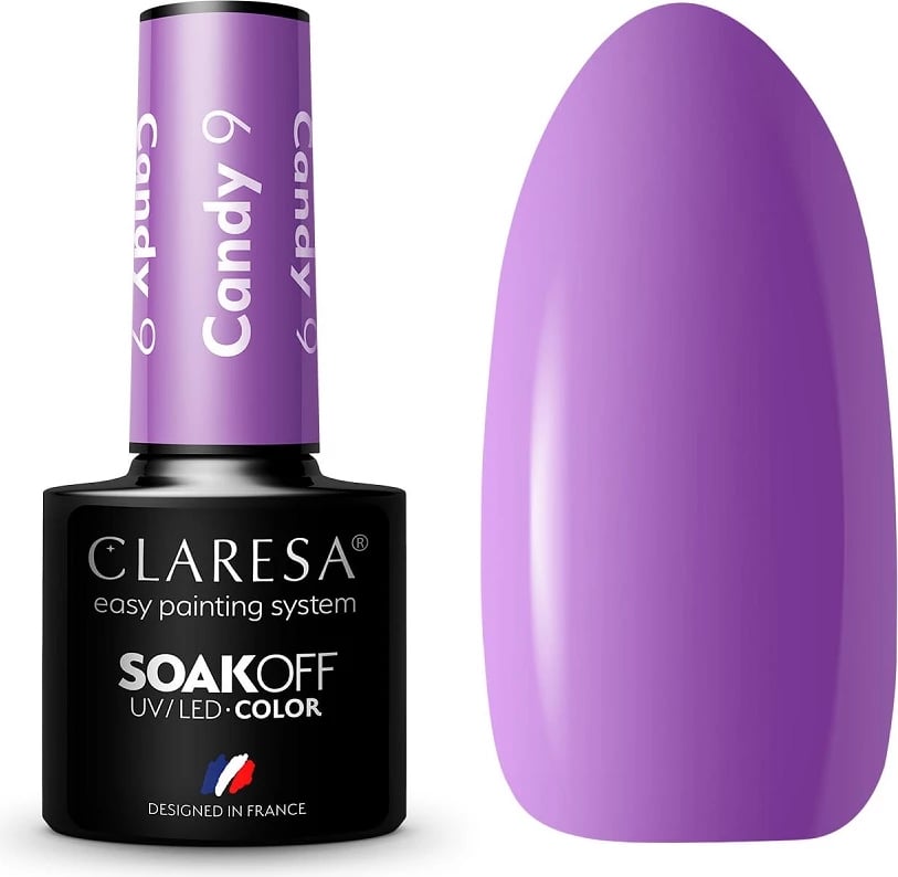 Llak për thonj për femra Claresa Soak Off UV/LED Candy Hybrid 9, 5g