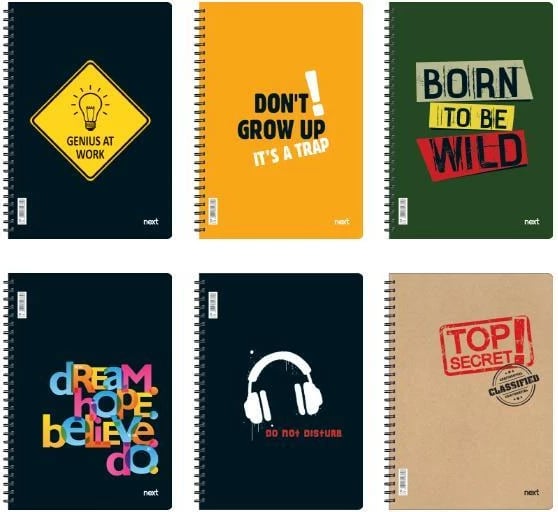 Bllok spiral Next Genius 17x25cm, 1 lëndë, 35 fletë