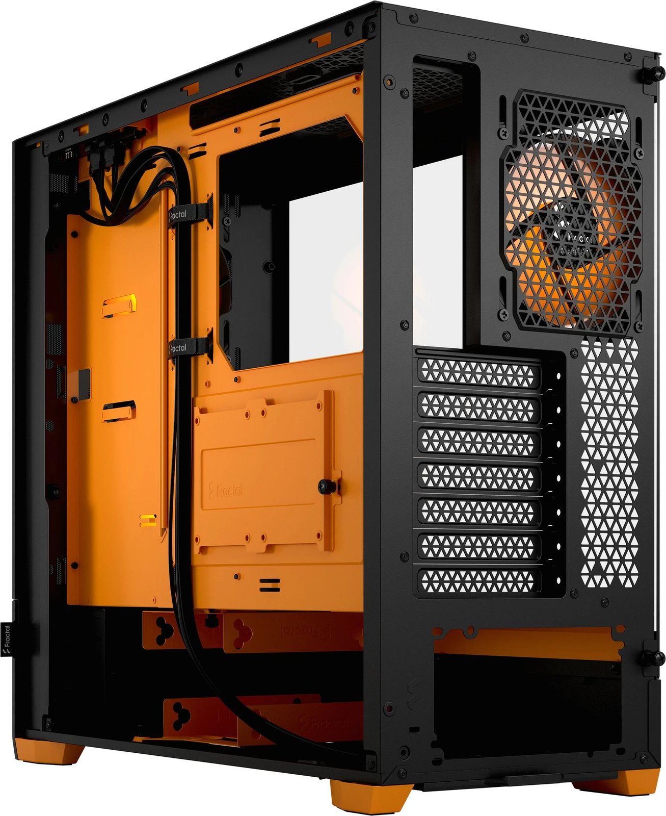 Kasë Fractal Design Pop Air RGB Orange Core TG Clear Tint, midi tower, xham i temperuar, RGB, e zezë/portokalli