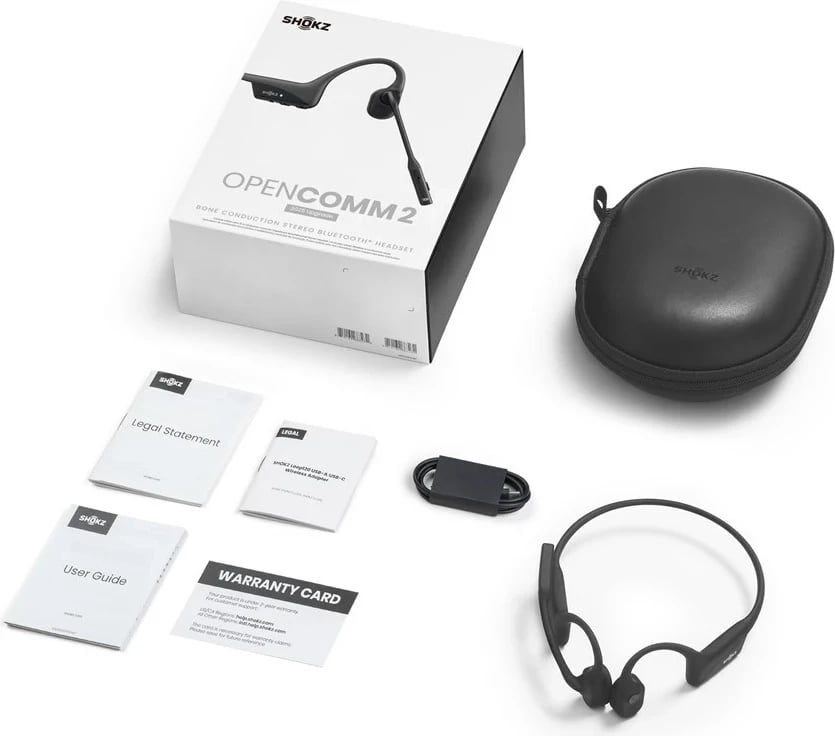 Kufje SHOKZ OpenComm2 2025 Upgrade, Bluetooth, Wireless, me mikrofon Boom, Zezë