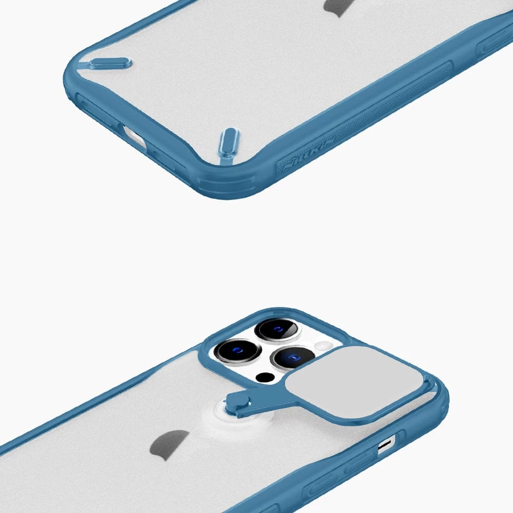 Mbështjellës Nillkin Cyclops Case për iPhone 13 Pro Max, me kapak kamere dhe mbajtëse, i zi