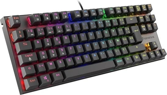 Tastierë gaming Genesis Thor 300 TKL RGB, mekanike, ndriçim i kuq
