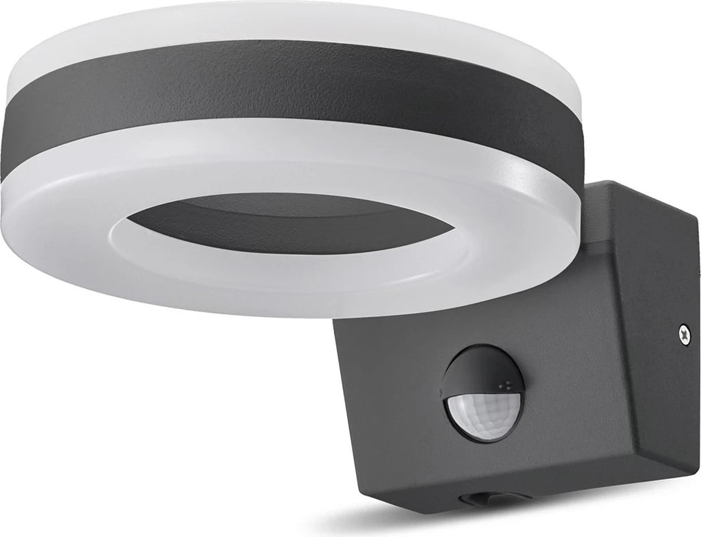 Dritë LED Maclean, e montuar në mur, me sensor PIR, 20W, 1700lm, IP65, Neutral White 4000K, Gri