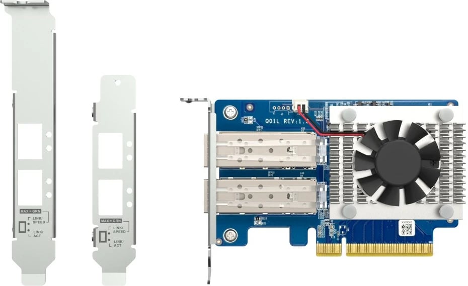Kartë rrjeti QNAP QXG-10G2SF-NXE, 10GbE, Dual Port, PCIe, me ventilator