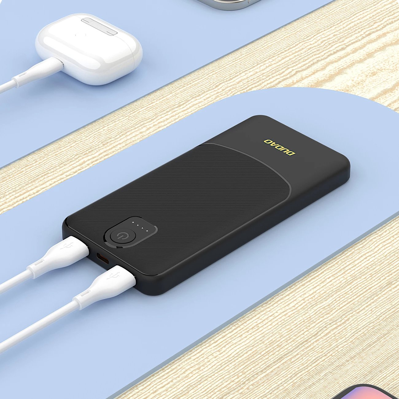 Powerbank Dudao K10, 10000mAh, 2x USB-A, USB-C, e zezë