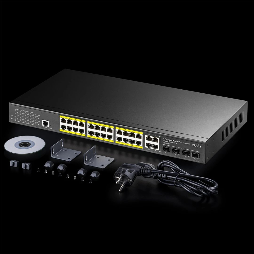 Switch Cudy GS2028PS4, Managed L2, Gigabit Ethernet, PoE, 1U, Zi