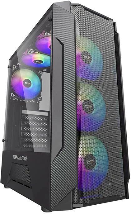 Kasë Darkflash LEO, Middle Tower, ATX/M-ATX/ITX, xham i temperuar, e zezë