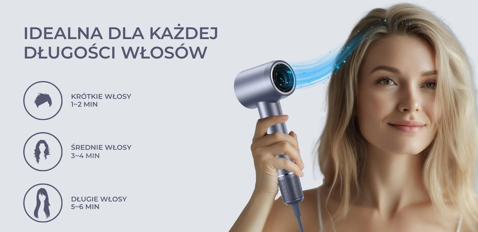 Tharëse flokësh Havit HD202-EU, Blu