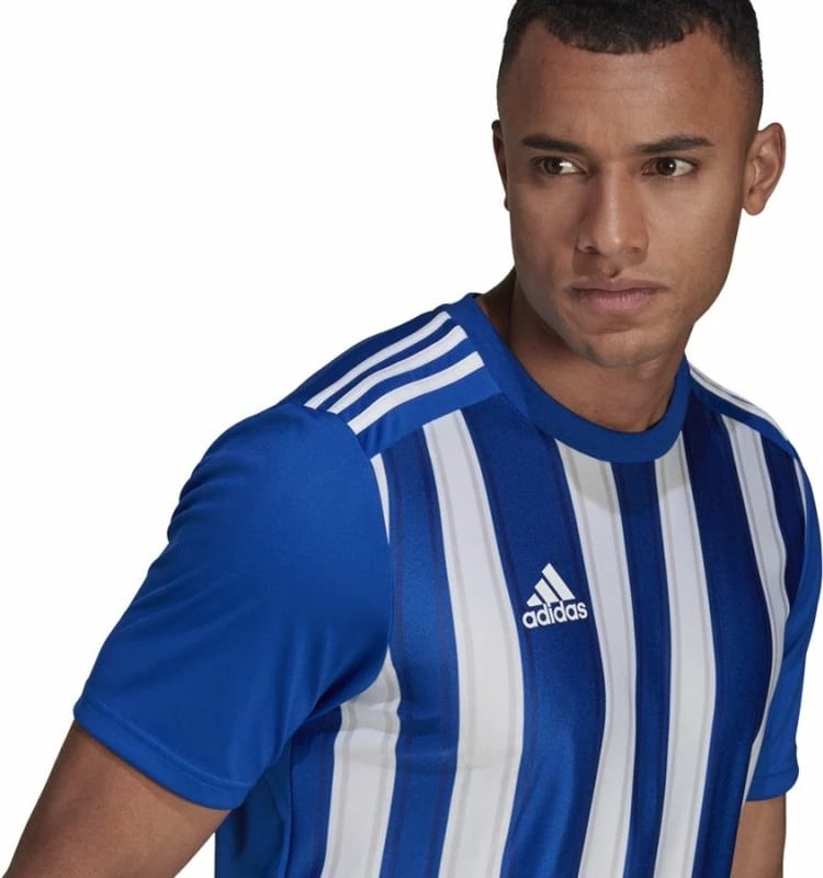 Fanellë futbolli për meshkuj adidas Striped 21 JSY M, e bardhë dhe blu