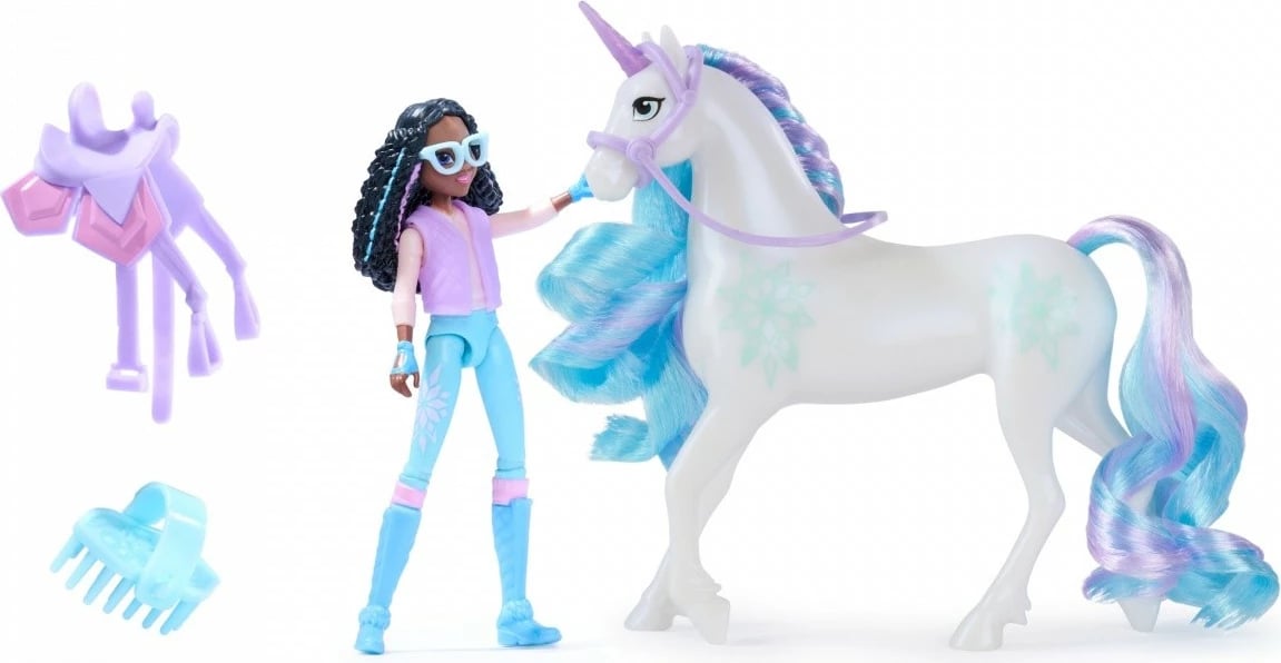 Set figurina Unicorn Academy Spin Master 6071175, Ava dhe Leaf, 11 cm + 13 cm, për vajza