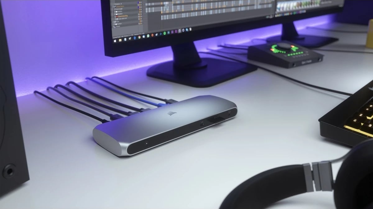 Docking station Corsair TBT100 Thunderbolt 3, alumini, stainless steel