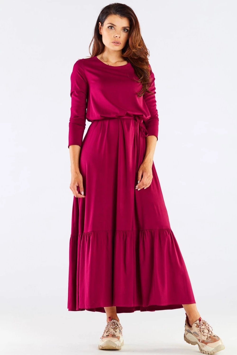 Fustan për femra awama model 158613, i kuq