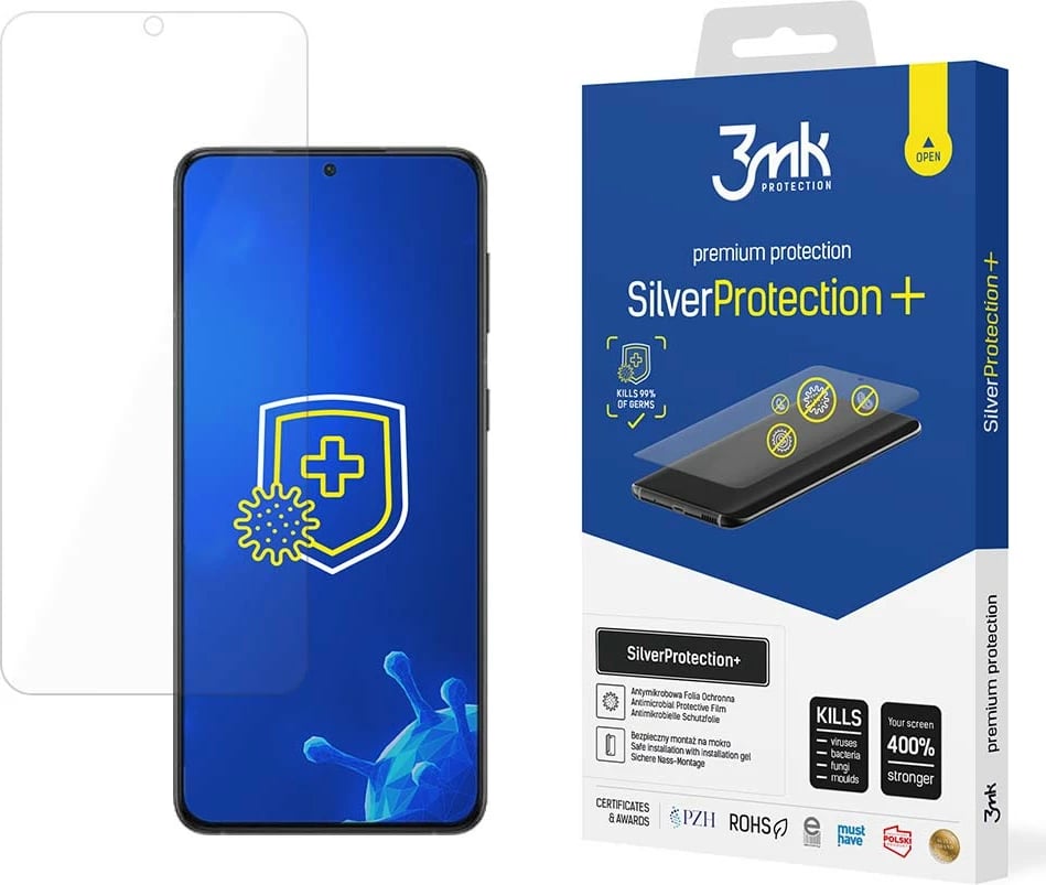 Film mbrojtës 3mk SilverProtection+ për Samsung Galaxy S22 5G, Antimikrobik, Transparent