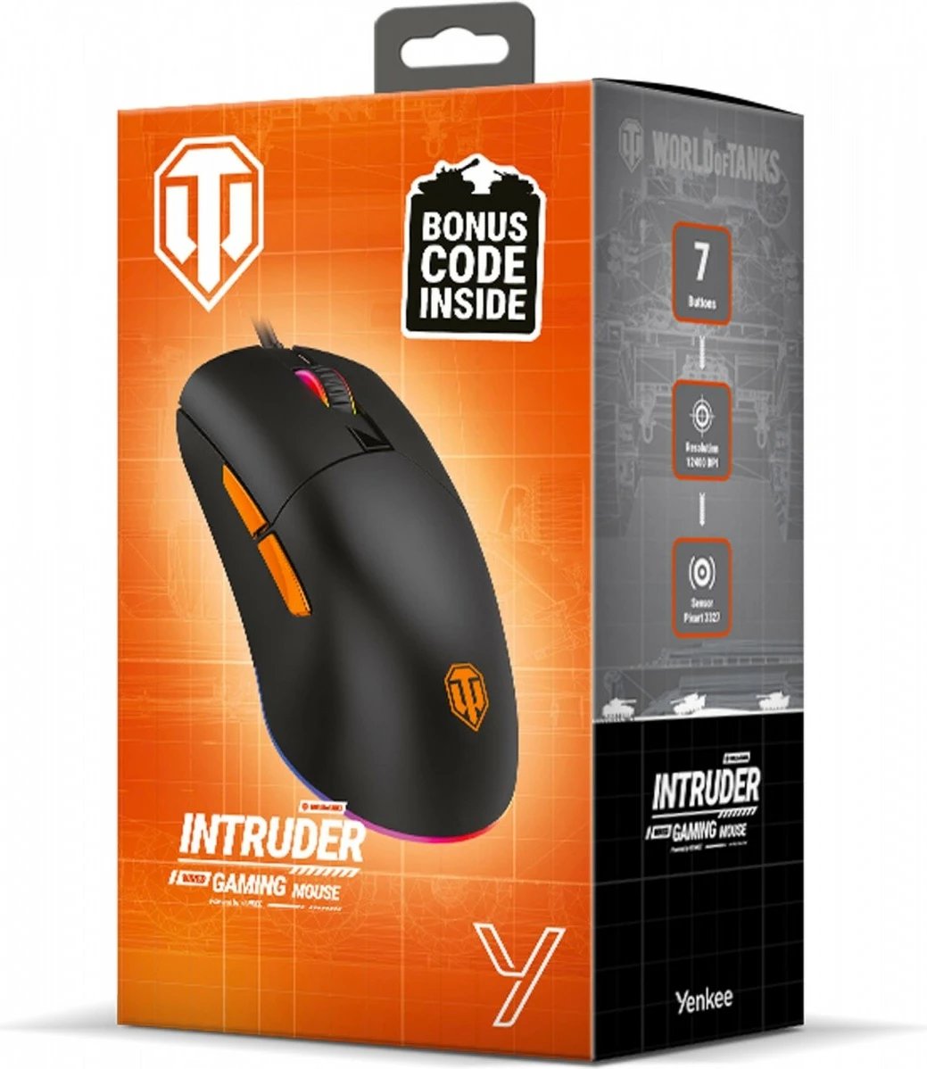 Maus gaming YENKEE INTRUDER WT200, me kabllo, World of Tanks Limited Edition, i zi