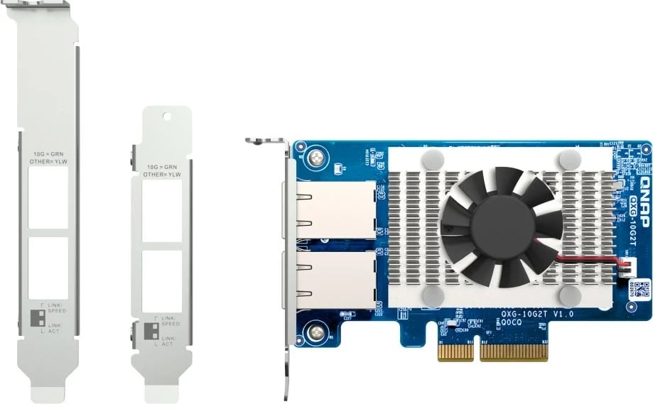 Kartë rrjeti QNAP QXG-10G2T, Ethernet 10 Gigabit, PCI Express, Gjelbër