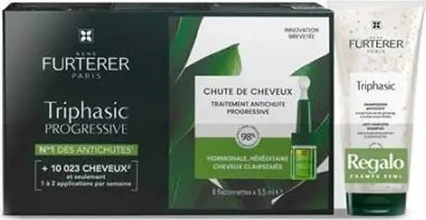 Set ampula për flokë Rene Furterer Triphasic Progressive unisex 8x5.5ml + 1 copë