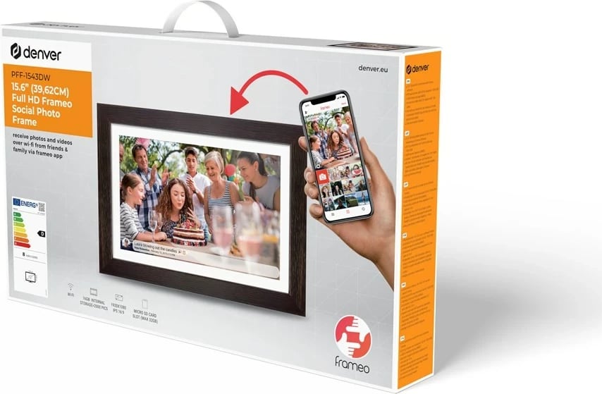 Kornizë digjitale Denver PFF-1543DW, 15.6", Touchscreen, Wi-Fi, Bronzi