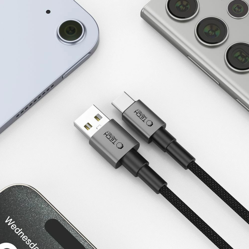 Kabllo Tech-Protect UltraBoost DNA USB-A në USB-C, 25cm, Gri