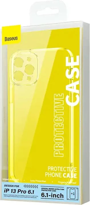 Mbështjellës Baseus Crystal Series Ultra-Thin për iPhone 13 Pro, transparent, me xham të fortë dhe komplet pastrimi