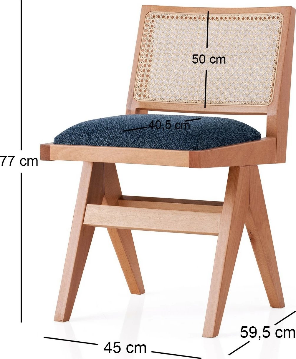 Karrige Skye Decor, formë 4302, ngjyrë lisi dhe blu e errët