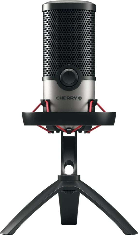 Mikrofon tavoline Cherry UM 6.0 ADVANCED, USB, 24 bit, 96 kHz, i zi/argjendtë